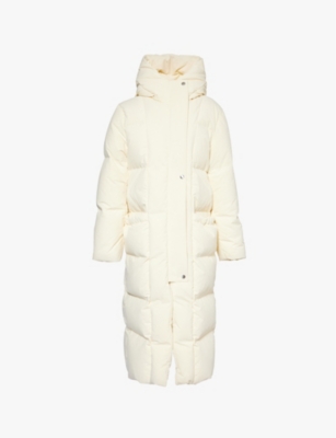 Shop Jil Sander Womens Dune Quilted Hooded Down Coat