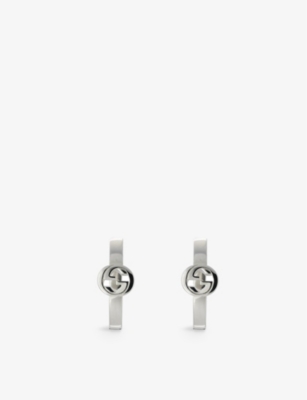 Gucci Womens Silver Interlocking G Earrings In Metallic