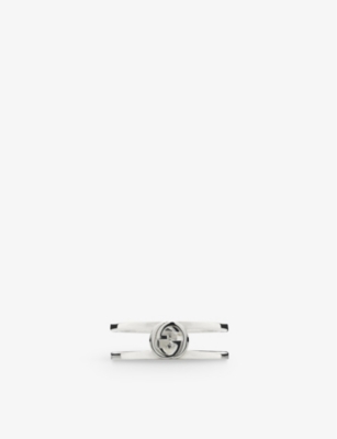 Gucci Womens Silver Interlocking G Ring