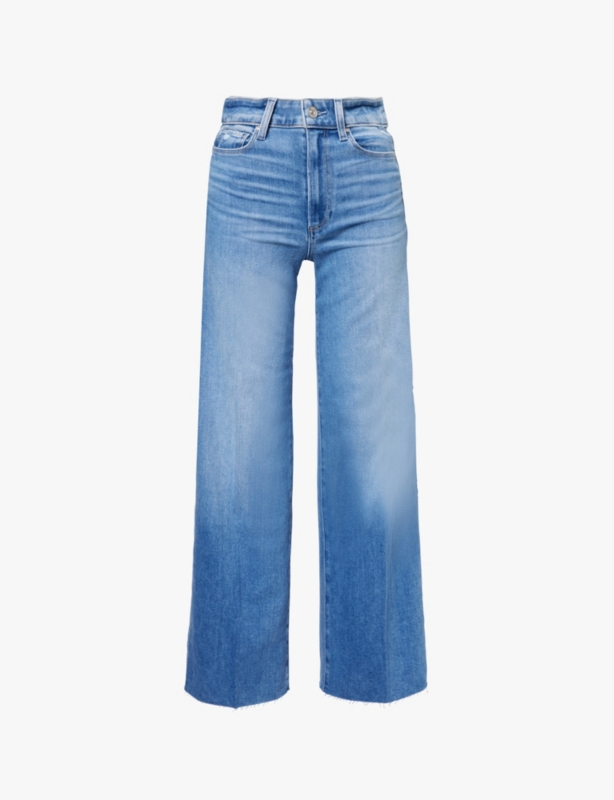 Anessa raw-cuff straight-leg stretch-denim blend jeans