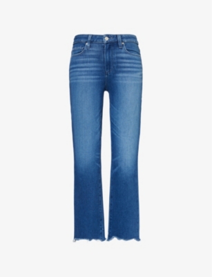 Shop Paige Womens Cindy Straight-leg High-rise Denim-blend Jeans Stardom