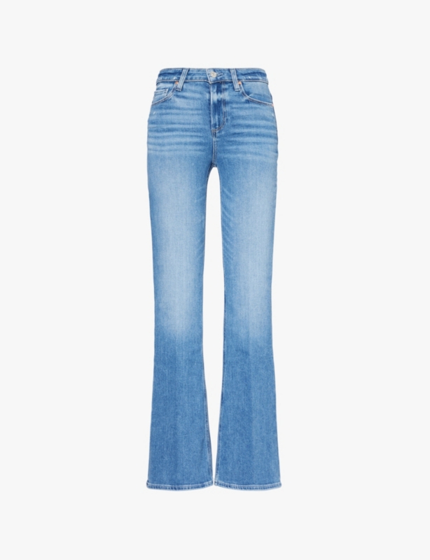 Laurel Canyon faded-wash flared high-rise stretch-denim blend jeans