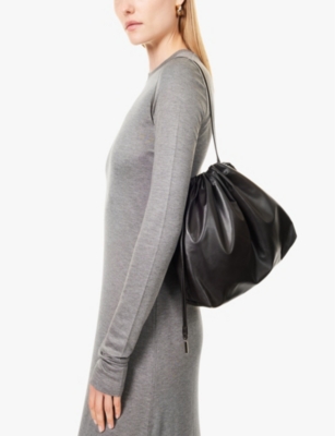 Shop The Row Womens Dark Brown Pld Angy Leather Shoulder Bag