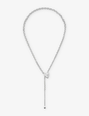 GUCCI: Trademark logo-engraved sterling-silver necklace