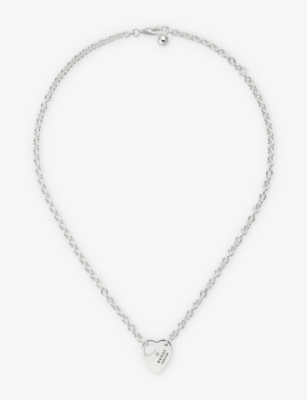 GUCCI: Trademark logo-engraved sterling-silver necklace