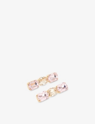 LELET NY: Mika 14ct yellow gold-plated brass and Swarovski crystal hairpins