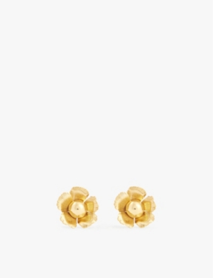 LELET NY: Eden 14ct yellow gold-plated brass stud earrings