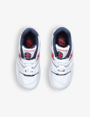 NEW BALANCE KIDS' 550 LOGO-EMBOSSED LEATHER LOW-TOP TRAINE 