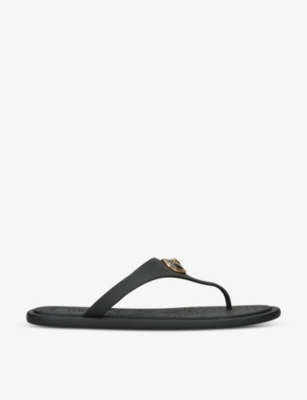 Shop Versace Womens Alia Medusa-head Rubber Sandals Blac In Black