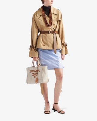 Prada Trench Coat Woman Honey In Neutral
