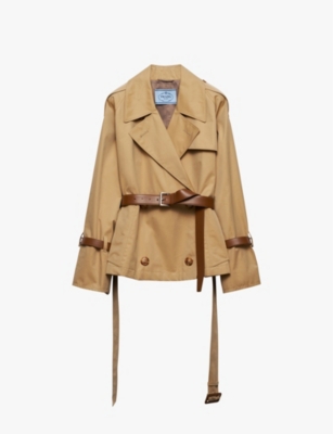 Prada Trench Coat Woman Honey In Neutral