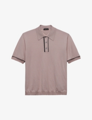 PRADA: Contrast-piping regular-fit wool polo shirt