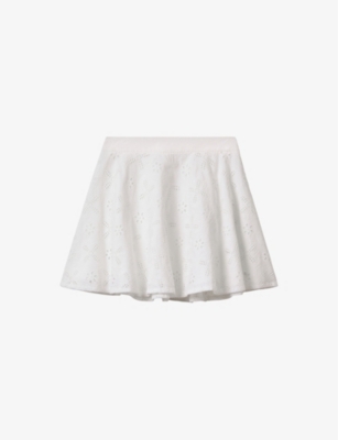 REISS: Nella flared cotton-broderie skirt 4-14 years
