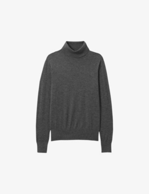 Reiss Womens Charcoal Macy Turtleneck Wool Jumper