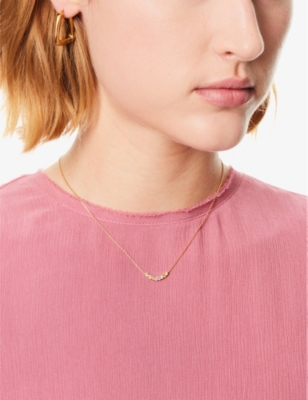 Pdpaola Womens Gold Rainbow 18ct Yellow-gold Plated Sterling-silver And Cubic Zirconia Necklace In Gold