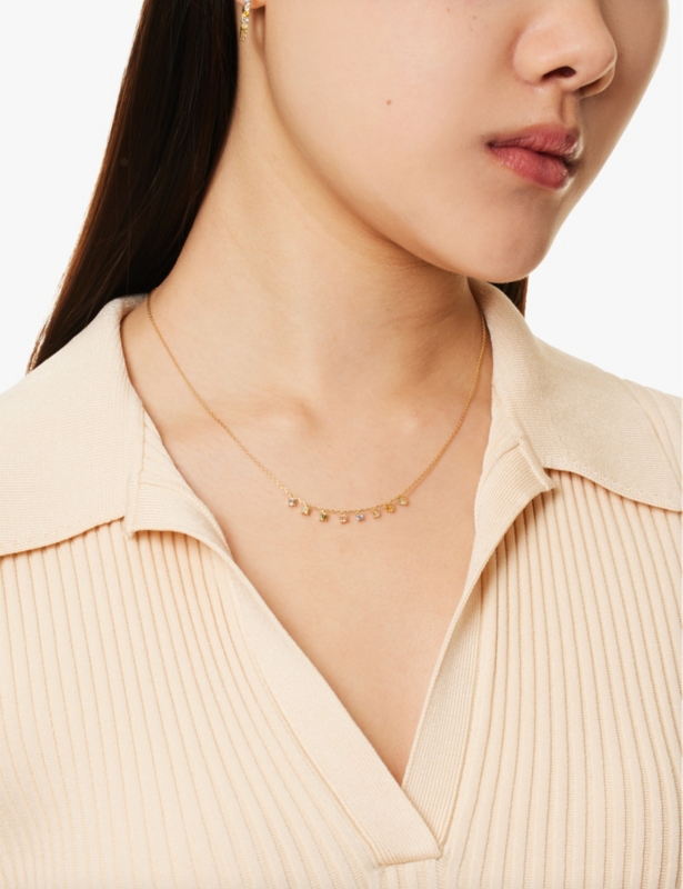 Rainbow Salsa mini 18ct yellow-gold plated sterling-silver and zirconia pendant necklace