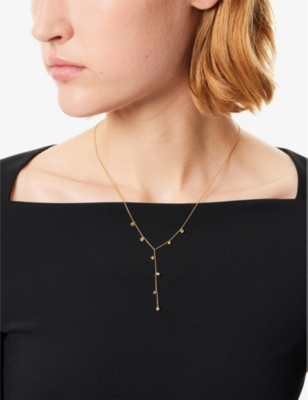 PDPAOLA: Jane 18ct yellow-gold plated sterling-silver and cubic zirconia necklace