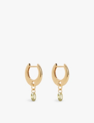 PDPAOLA: Lily 18ct yellow-gold plated sterling-silver and cubic zirconia huggie earrings
