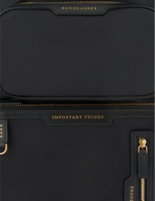 Shop Anya Hindmarch Womens Black Multi Pocket Nylon Backpack