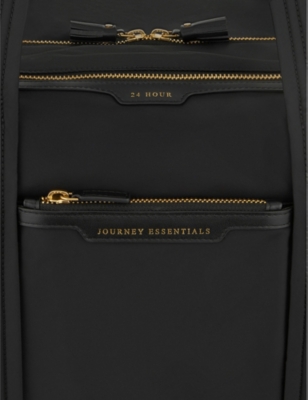 ANYA HINDMARCH BLACK 24HOUR RECYCLED-NYLON OVERNIGHT BAG 
