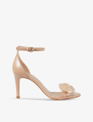 LK BENNETT: Cristabel bow-embellished heeled leather sandals