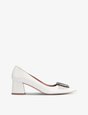 LK BENNETT: Tia buckle-embellished heeled patent-leather court shoes