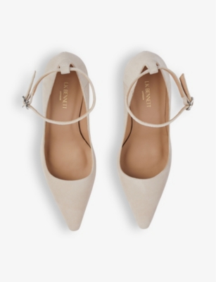 Lk Bennett Womens Pin-power Pink Catelyn Ankle-strap Heeled Suede Court Shoes In Pin-power Pink