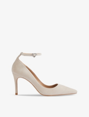 LK BENNETT: Catelyn ankle-strap heeled suede court shoes
