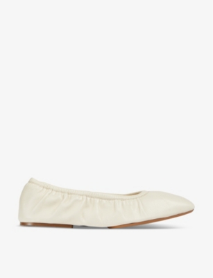 LK BENNETT: Tayla folded leather ballet flats