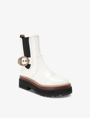 KURT GEIGER LONDON: Mayfair buckle-embellished leather Chelsea ankle boots