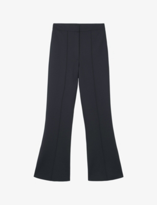 THE WHITE COMPANY: Exposed-seam flared-leg mid-rise stretch-woven trousers