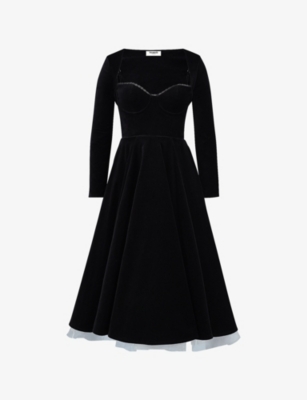 HOUSE OF CB - Mademoiselle floral-print stretch cotton-blend midi dress |  Selfridges.com