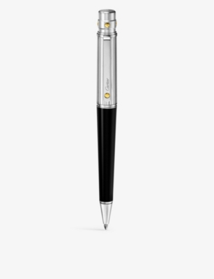 CARTIER: Santos de Cartier small black and palladium-finish metal ballpoint pen