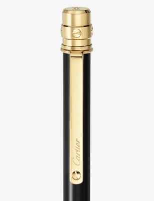 CARTIER: Santos de Cartier small lacquered and gold-tone metal ballpoint pen