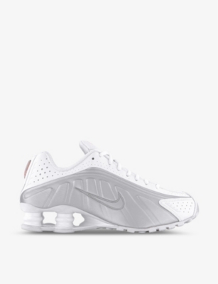 NIKE: Shox R4 leather and mesh mid-top trainers