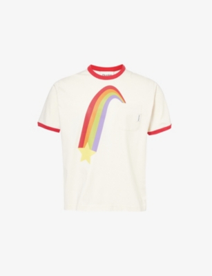 Pleasing Mens Cream Rainbow Cotton-jersey T-shirt