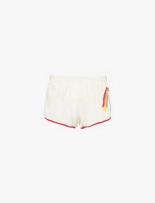 Pleasing Mens Cream Rainbow Cotton-jersey Shorts