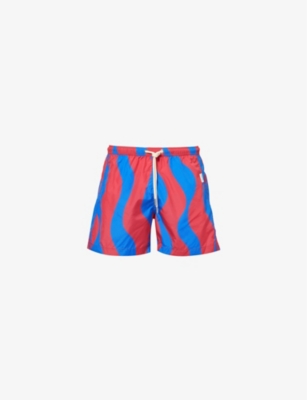 PLEASING: Wavy recycled-polyester swim shorts
