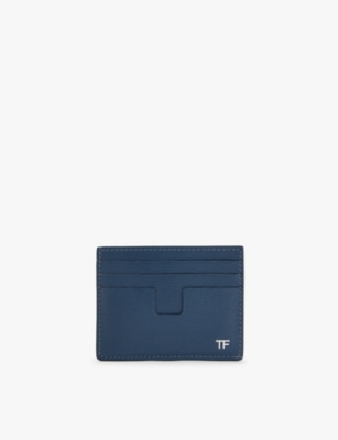 TOM FORD: T-Line brand-plaque leather card holder