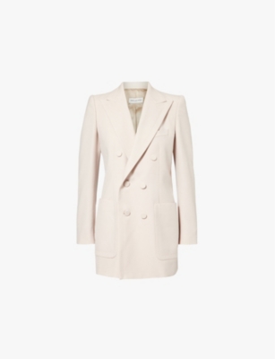 Shop Dries Van Noten Womens Ecru Bymees Notch-lapel Oversized Wool Blazer