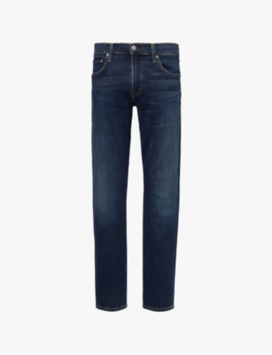 CITIZENS OF HUMANITY: London slim-fit tapered-leg mid-rise  stretch-denim and cashmere jeans