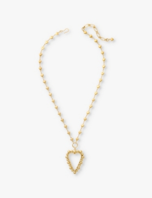 Shop Brinker And Eliza Women's Gold Heart Of Gold 24ct Yellow Gold-plated Brass Heart Pendant Necklace