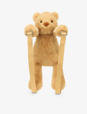 JELLYCAT: Smudge Bear soft woven backpack 43cm
