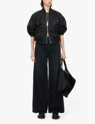 SACAI: Puff-sleeved padded shell jacket