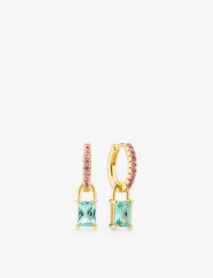 SIF JAKOBS: Roccanova 18ct yellow-gold sterling-silver and zirconia drop earrings