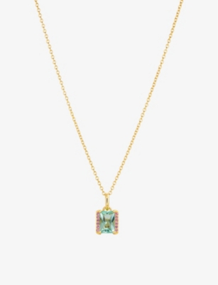 SIF JAKOBS: Roccanova Medio 18ct yellow-gold sterling-silver and zirconia pendant necklace