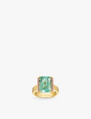 SIF JAKOBS: Roccanova Altro 18ct yellow-gold, sterling-silver and turquoise ring