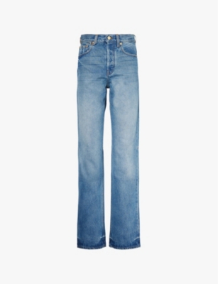 JACQUEMUS: Faded-wash straight-leg mid-rise jeans