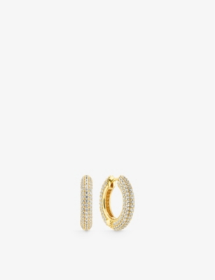 SIF JAKOBS: Carrara Medio 18ct yellow-gold sterling-silver and zirconia hoop earrings