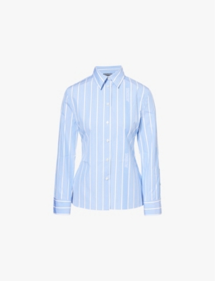 Jacquemus Striped Shirt With Cut-out In Jacquard